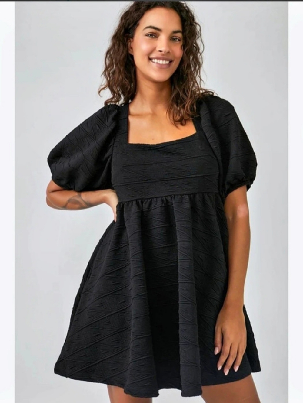 Free People Mare Mare Back Tie Black Mini Dress Like New Size XS